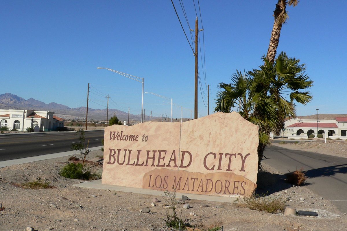 Welcome sign for Bullhead City, Arizona